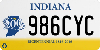 IN license plate 986CYC