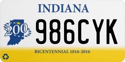 IN license plate 986CYK