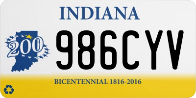 IN license plate 986CYV