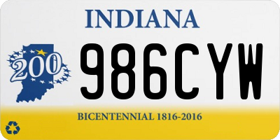 IN license plate 986CYW