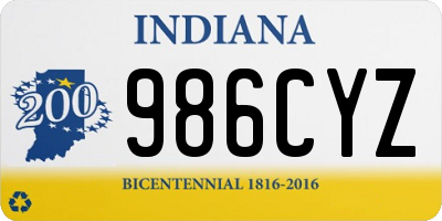 IN license plate 986CYZ