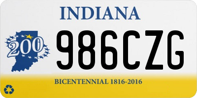 IN license plate 986CZG