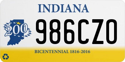 IN license plate 986CZO