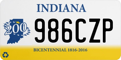 IN license plate 986CZP