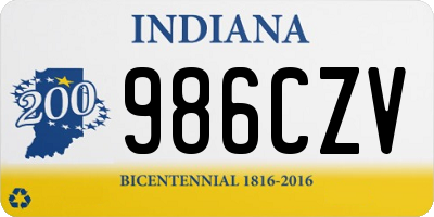 IN license plate 986CZV