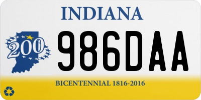 IN license plate 986DAA