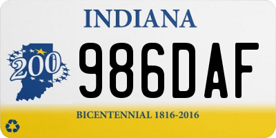 IN license plate 986DAF