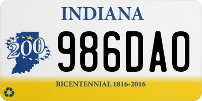 IN license plate 986DAO