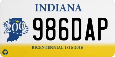 IN license plate 986DAP