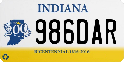 IN license plate 986DAR