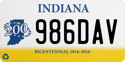 IN license plate 986DAV