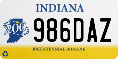 IN license plate 986DAZ