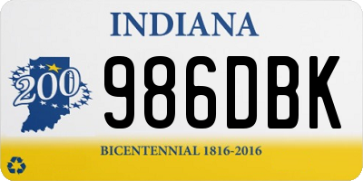 IN license plate 986DBK