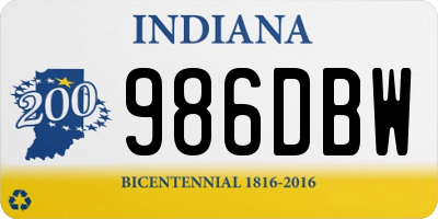 IN license plate 986DBW