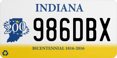 IN license plate 986DBX