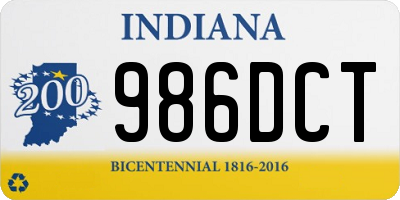 IN license plate 986DCT