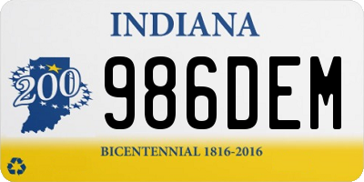 IN license plate 986DEM