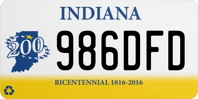 IN license plate 986DFD