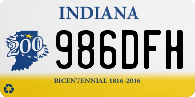 IN license plate 986DFH