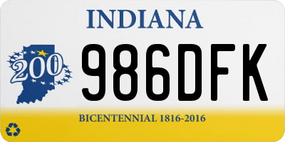 IN license plate 986DFK