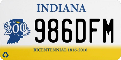 IN license plate 986DFM