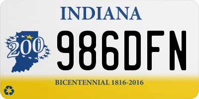 IN license plate 986DFN