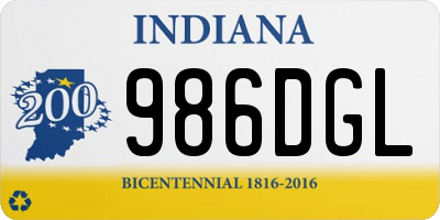 IN license plate 986DGL