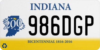 IN license plate 986DGP