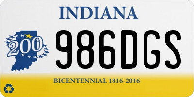 IN license plate 986DGS