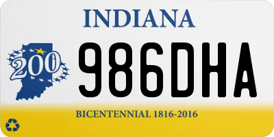 IN license plate 986DHA