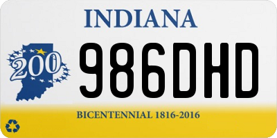 IN license plate 986DHD