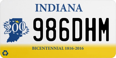 IN license plate 986DHM