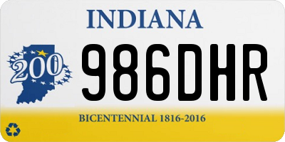IN license plate 986DHR