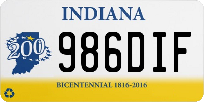 IN license plate 986DIF