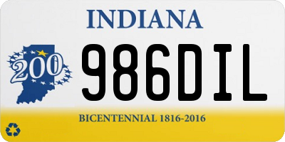 IN license plate 986DIL