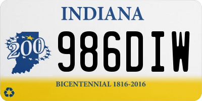 IN license plate 986DIW