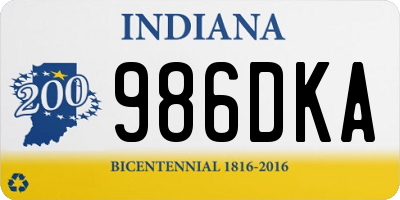 IN license plate 986DKA