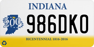 IN license plate 986DKO