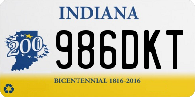 IN license plate 986DKT