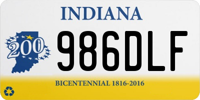 IN license plate 986DLF