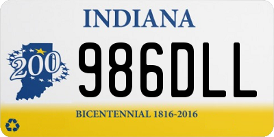 IN license plate 986DLL