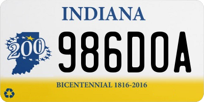 IN license plate 986DOA