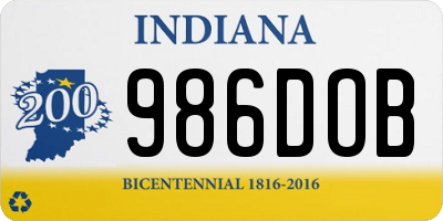 IN license plate 986DOB