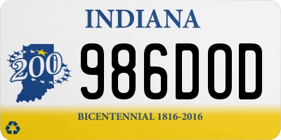 IN license plate 986DOD