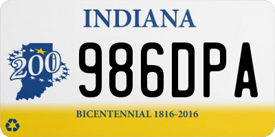 IN license plate 986DPA
