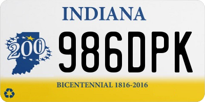 IN license plate 986DPK