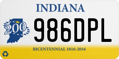 IN license plate 986DPL