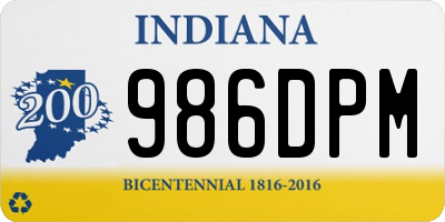 IN license plate 986DPM