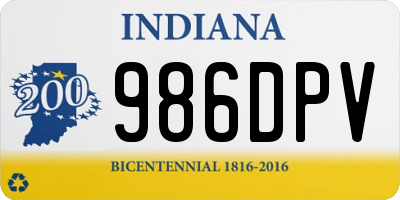 IN license plate 986DPV