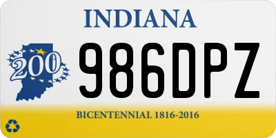 IN license plate 986DPZ